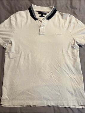 Tommy Hilfiger White Polo with Navy Contrast Collar